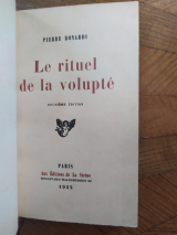 Bonardi, P. Le rituel de la volupté. La Sirène, 1922. Relié