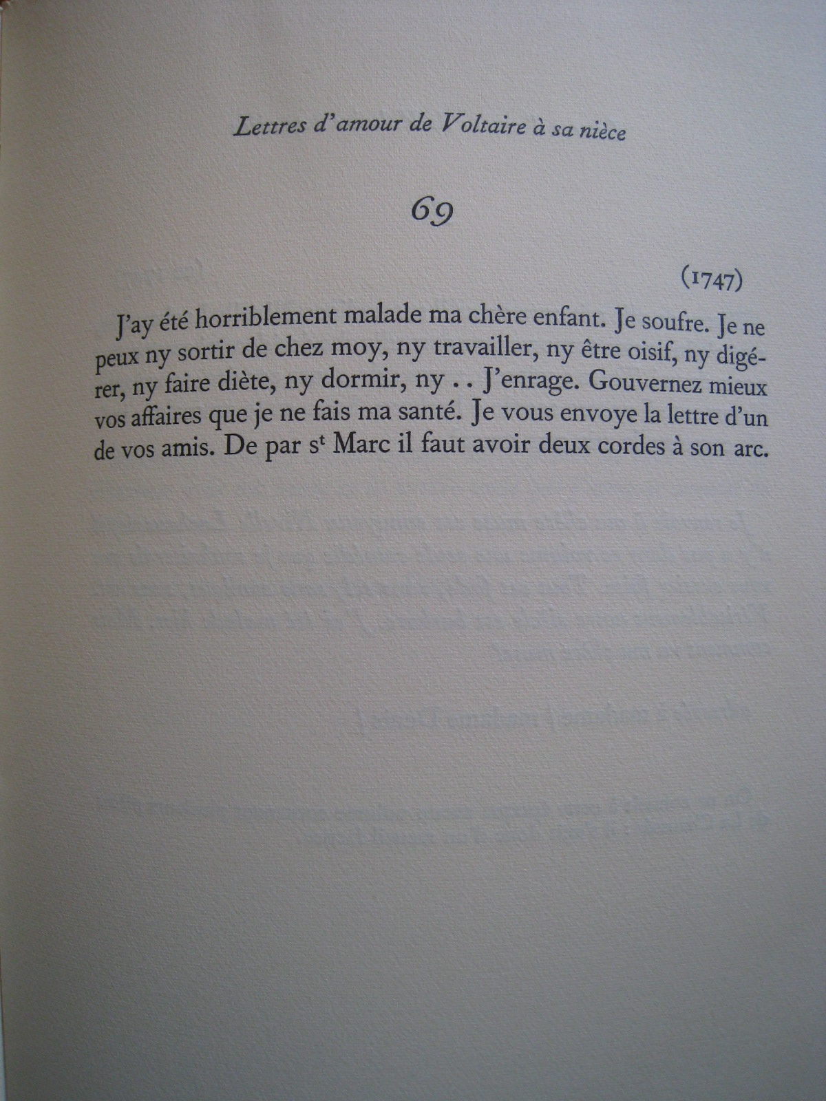 Voltaire Lettres D Amour De Voltaire A Sa Niece Plon Paris 1957 Livres Rares Et Anciens