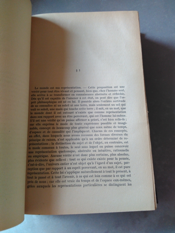 SCHOPENHAUER, Arthur. Le Monde comme volonté